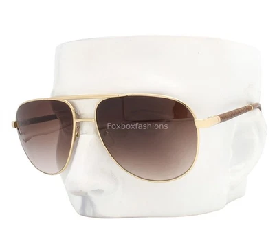 Gafas de sol de aviador Ermenegildo Zegna TALLA 3252 COL. 0349 cuero marrón dorado pálido Foto 1 de 4