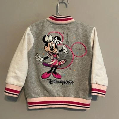 DISNEY Minnie Mouse Letterman Chaqueta Rosa Disney World 30 Aniversario Talla 4 Foto 1 de 4