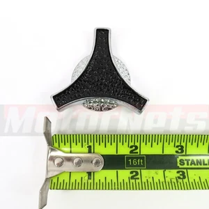 Tuerca de ala purificador de aire Tri Bar grande cromada/negro 1/4-20 rosca Chevy 350 454 383 - Imagen 1 de 4