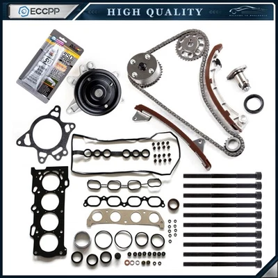 00-28 Fits Toyota Corolla 1.8L Head Gasket Bolts Set Water Pump Timing Chain Kit - Изображение 1 из 4