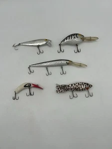 Lote de 5 señuelos de pesca de colección Rebel Deep, Bomber, Kautzky, Shiner colores mezclados - Imagen 1 de 17