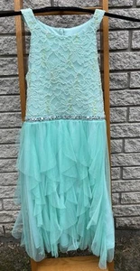 Girls Speechless Mint Lace Tutu Dress Used Size 8/10 Sequined Top Tie Super Cute - Picture 1 of 15