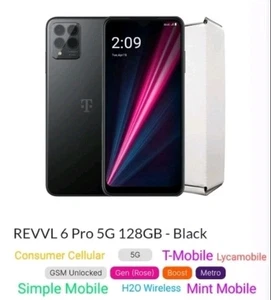 Revvl 6 PRO 5G 128GB GSM Unlocked T-Mobile/Metro PCS/Boost Mobile/Consumer/H20 - Picture 1 of 8