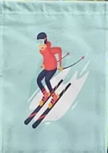 Skier Banner Style Large 34 X 44 inches 200D Nylon - Picture 1 of 1