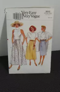 Very Easy Very Vogue 9850 Misses Sz 8-10-12 Skirt Sewing Pattern CUT VTG - Picture 1 of 2
