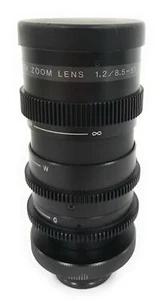 Lente zoom TV Ernitec f/1,2 8,5-51 mm vintage con tres anillos hecha en Japón - Imagen 1 de 6