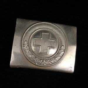 1933 DRK 🇩🇪 Rotes Kreuz vor dem Zweiten Weltkrieg Einberufte Herren Unteroffizier vernickelt Gürtelschnalle - Bild 1 von 5