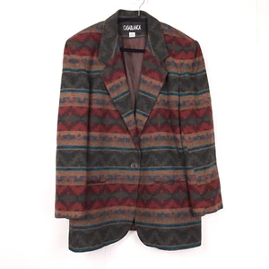 Casablanca womens 12 vintage blazer Southwestern Aztec Western wool country - Picture 1 of 12