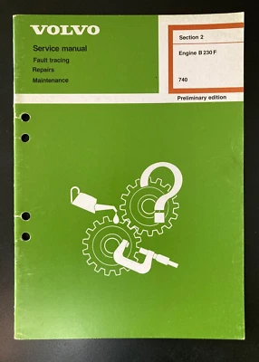 Volvo 740 B230F 1985 manual de servicio del motor Foto 1 de 2