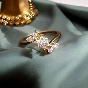 Magnificent 0.40 Cts F/VS Round Brilliant Diamonds Engagement Band Ring 18K Gold - Picture 1 of 5