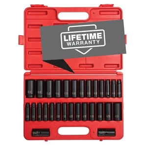 SUNEX TOOLS 5153DD, 1/2 Inch Drive Master Impact Socket Set, Double Deep, 29-... - Picture 1 of 5