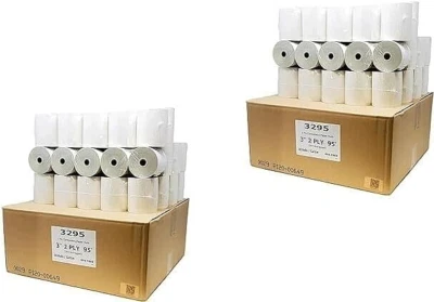 2-слойная бумага для кухонного принтера 3 дюйма X 95 футов, 100 рулонов белая/канарейка БЕСПЛАТНАЯ ДОСТАВКА - Изображение 1 из 4