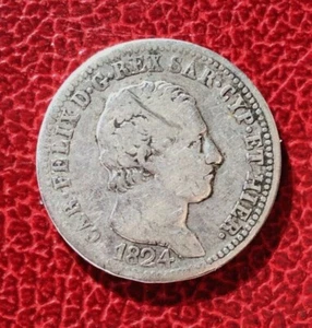 Italie - Sardaigne - Rare et Jolie monnaie de 1 Lire 1824 Torino - R2 - Bild 1 von 2