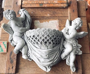 Cherub Wall Pocket (Planter/Sconce) for Home Decor - Picture 1 of 9