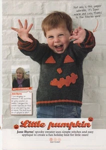 Spooky Pumpkin Halloween Children’s Sweater - DK Knitting Pattern - Jane Burns - Picture 1 of 5