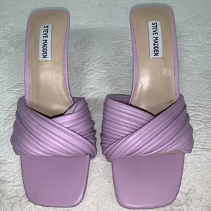 Steve Madden Womens Lavender Twinkled Soft-Volume Strap Dress Mule Size 9.5 - Picture 1 of 6