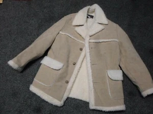 Wiman Herrenmantel Kunstshearling schwere Knopfjacke Made USA S3658 kein Größenetikett - Bild 1 von 7