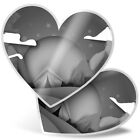 2 x Heart Stickers 15 cm - BW - Camping Cartoon Tent Camp Site #37540