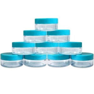 10 Piezas 10G/10ML Crema Cosmética Redonda Plástico Transparente Muestra Olla Tarros Tapas Verde azulado - Imagen 1 de 4