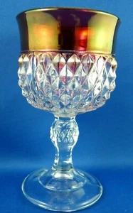 Vintage USA INDIANA GLASS Crystal RUBY DIAMOND POINT 13cm GOBLET Bar Kitchen AUS - Bild 1 von 12