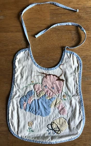 Babero de bebé vintage de algodón bordado a mano y apliques, cubo de agua caído para niño - Imagen 1 de 7
