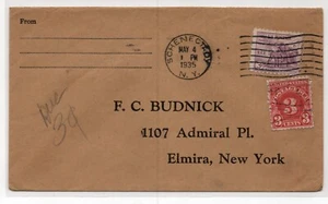 1935 3c NRA Schenectady NY to Elmira 3c postage due J82b - Picture 1 of 2