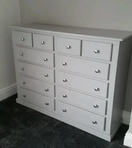 HANDMADE AYLESBURY 4+8 DRAWER CHEST IN GREY, MANY COLOURS (NOT FLATPACKED) - Picture 1 of 3