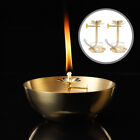 2 Pcs Lamp Holder Metal Oil Wicks Stand Buddhist Accessories