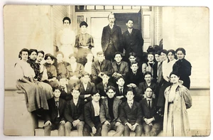 Antique Vintage 1908 School Class Photo Real Photo Postcard RPPC - Picture 1 of 5