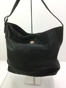 Tory Burch Black Pebbled Leather Magnet Closure Shoulder Bag