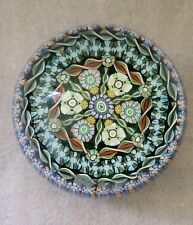 3 in Perthshire 1988 Complex Patterned Millefiori Shamrock Center Paperweight