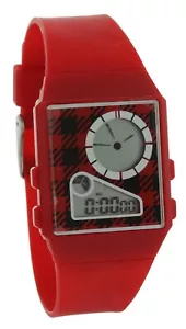 RELOJ DE CUARZO UNISEX RETRO DOBLE TIEMPO LCD TODO ROJO - Imagen 1 de 2