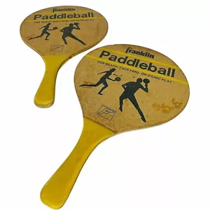 Franklin Paddleball Paddle Paddle Vintage Legno Set di 2 - Foto 1 di 11