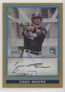 2009 Bowman Chrome Prospects Gold Refractor /50 Zach Moore #BCP85