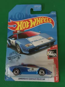 Hot Wheels HW Rescue Series 2/10 Lamborghini Countach Police Car - Blue - B146 - Picture 1 of 7