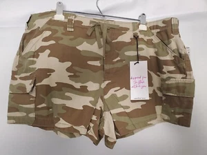 Vanilla Star 100% Cotton Camouflage Drawstring Cargo Shorts Women's 2X NWT - Picture 1 of 9
