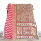 Vintage Single Kantha Handmade Cotton Quilt Bed Cover Throw Blanket Gudari