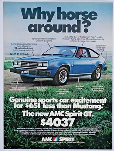 AMC Spirit 1979 vintage ¿Por qué caballo alrededor? Anuncio original impreso revista 8,5 x 11" - Imagen 1 de 4