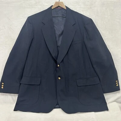 Alexander Lloyd 52L 海军蓝 Hopsack 金色纽扣男式西装外套运动外套夹克 — 第 1/4 张图片