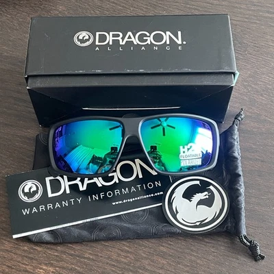 Dragon Double Dos Sunglasses / Matte H2O Green Ion P2 Polarized 720-2293 - NEW - Image 1 of 4