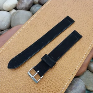 5/8" Long Black Suede Single-Keeper Kreisler nos Unused 1950s Vintage Watch Band - Picture 1 of 5
