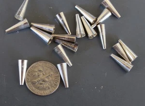 End Cones Bead Necklace ends Sterling Silver SMALLER 1/2" x 5mm USA made - Picture 1 of 5
