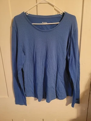 Camisa Columbia Azul Rayas Manga Larga Mujer Talla Grande L Foto 1 de 3