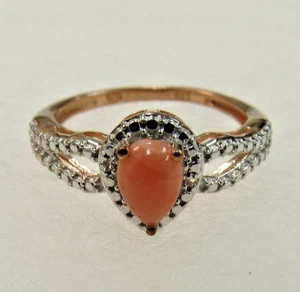 Oregon Peach Opal White Topaz 14K RG & Platinum/Sterling Silver Ring Size 7 - Bild 1 von 3