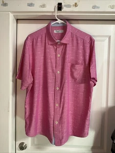 Tommy Bahama Uomo Taglia Large Palm Tree Island Zone Tencel Coolmax - Foto 1 di 12