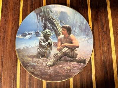 Placa Luke y Yoda en Dagobah Star Wars 8.5" Colección Hamilton 1987 Foto 1 de 3