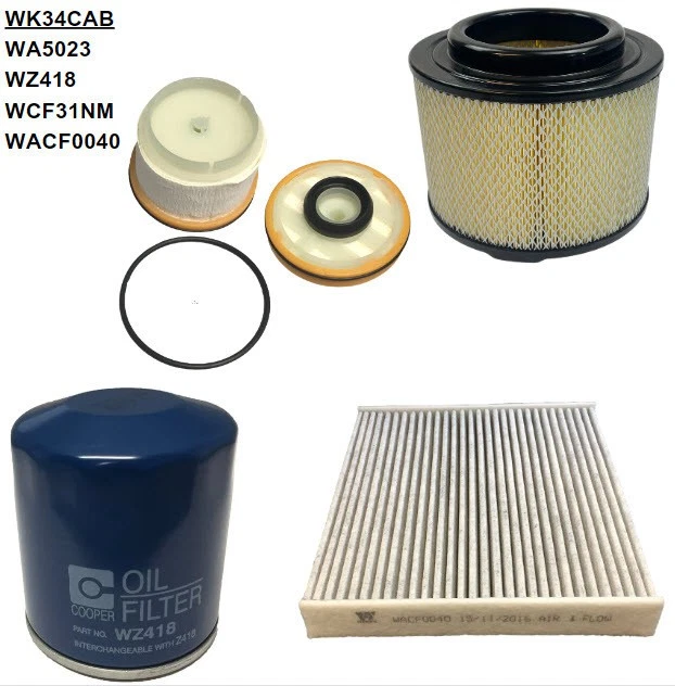 KIT DE SERVICIO DE FILTRO WESFIL PARA TOYOTA HILUX KUN26 KUN16 3.0L 1KD 1KDFTV 3/05-2013 Foto 1 de 1