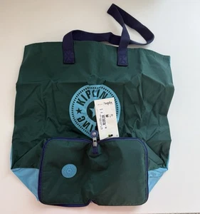 Kipling Tote Bag Hip Hurray Green Packable Shoulder Bag Water Resistant NEW$49 - Picture 1 of 6