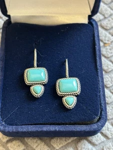 Montana Silversmiths Turquoise Dangle Earrings Split Decision New In Box - Bild 1 von 6