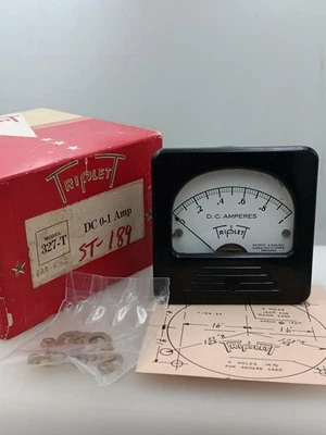 3 英寸 Triplett 型号 327-T 直流 0-1 安培全新未拆封老式面板仪表 M24 — 第 1/4 张图片